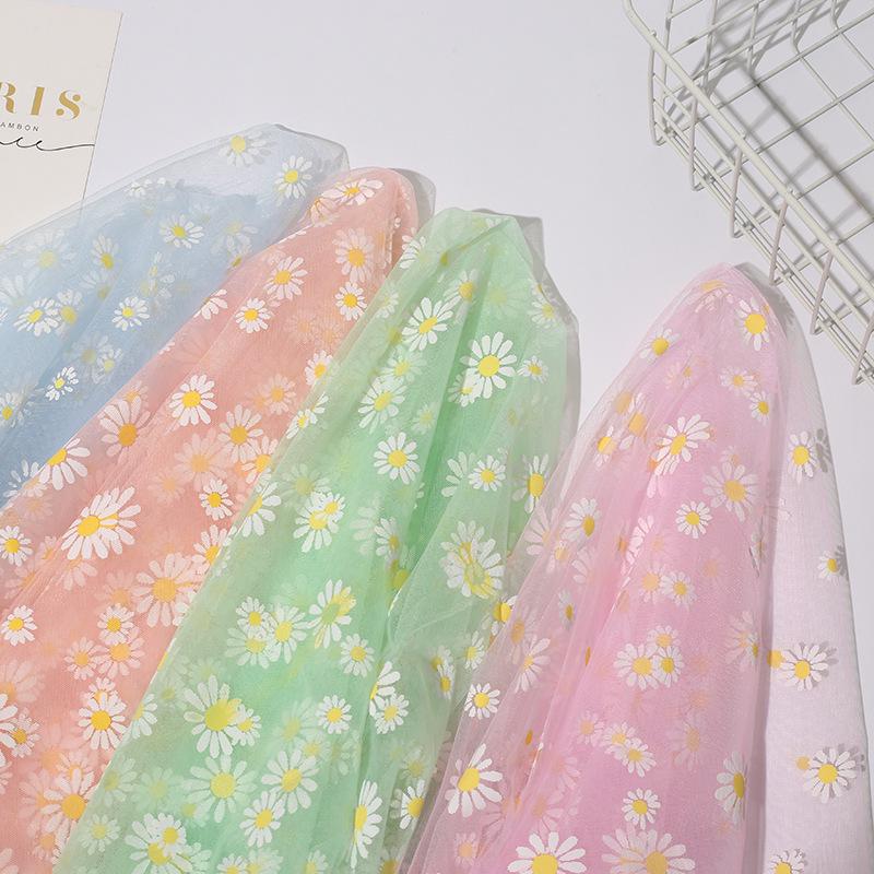 Daisy Floral Net Fabric Gauze: Stage Costume, Headwear & DIY Decor