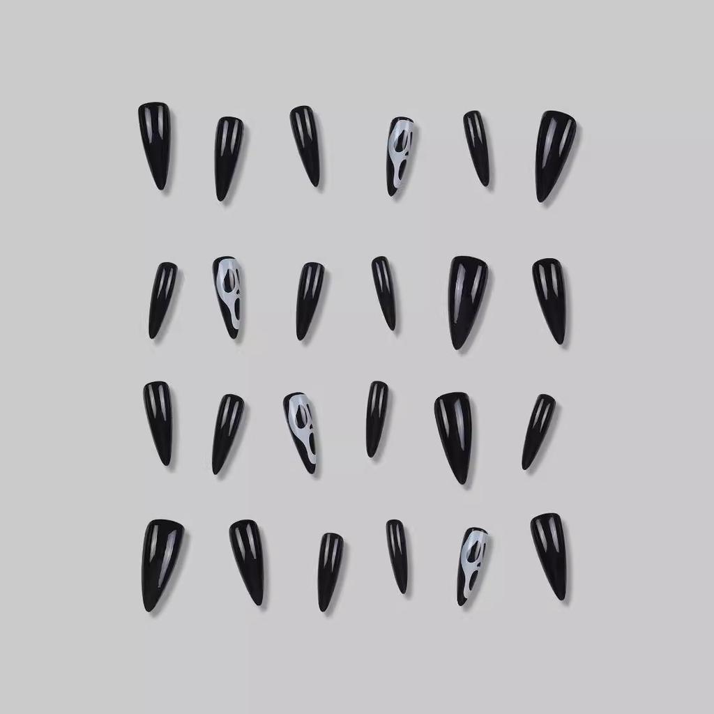 Halloweenowa Czaszka Nosząca Nakładki na Paznokcie Krzycząca Grymasa Sztuczne Naklejki na Paznokcie Nosząca Produkty do Paznokci