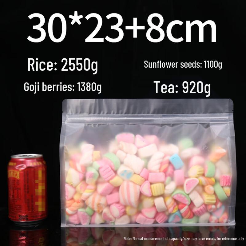 

Miaojiayi Transparent Frosted Stand-Up Zipper Bags with Handles, 100-Pack