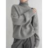 European Style High-Neck Women's Loose Knitted Sweater: Lazy Autumn/Winter Versatile Pullover