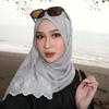 Elegant Muslims Chiffon Hijab Scarf With Embroidery Flower For Islamic Women Breathable Headwrap For Various Occasion