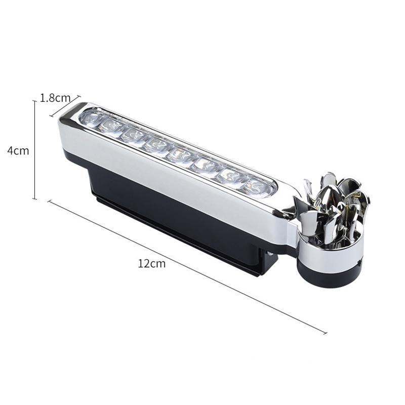 2Pcs/Set High Brightness Daytime Running Light Wind Fan Powered 8 LED Car Light External DRL Running Lights Headlight Lamp