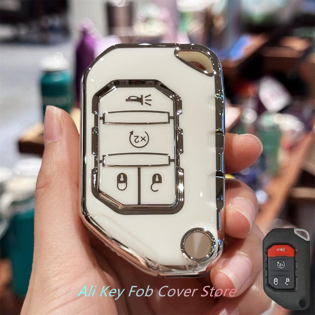 Key Fob Cover Car Keychain Lanyard for Jeep 2020 2021 Gladiator JT Sahara JLU 2018-2023