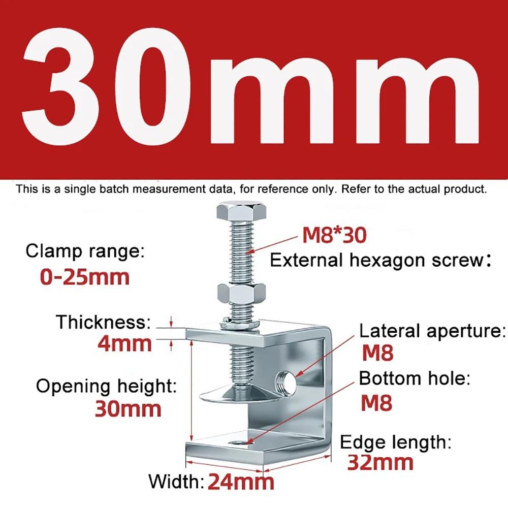1Pcs Multiple Head Shapes U Clamp Galvanized Carbon Steel Clamping Device Durable C-Type Clip