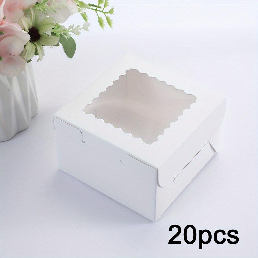 20pcs Kraft Paper Gift Box with Clear Window Square Treat Boxes Party Favor Boxes Gift Packaging Box for Soap Jewelry DIY Paper Box for Birthday