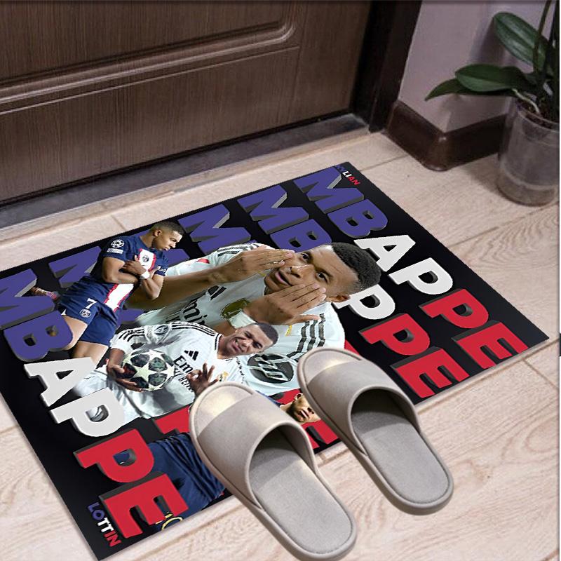 Kylian Mbappe Pattern Rug, Indoor/Outdoor Mat, for Picnic, Gameroom, Bedroom, Office, Living Room, Home Decor Carpet, Birthday Gift