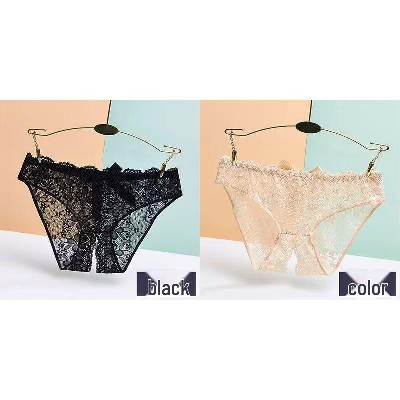 Women's Lace Bow Seamless Open Crotch Panties: Sexy, Hot, and Breathable