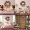 With Bow Spring Flower Wreath Lifelike Artificial Flower Wreath Front Gate Wreath  Front Door