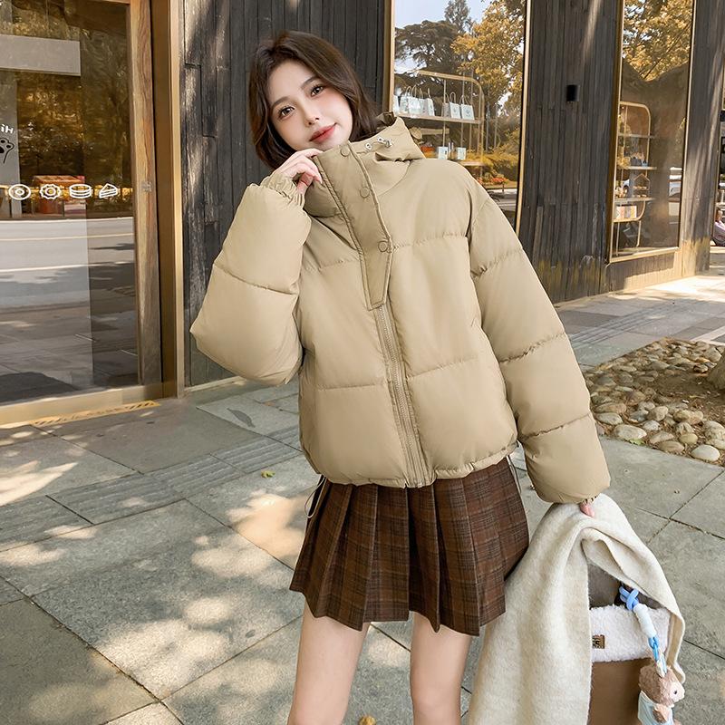 2025 Hooded Cotton Jacket Women's Winter Short Loose Slimming Thickened Design Bread Jacket Down Padded Jacket