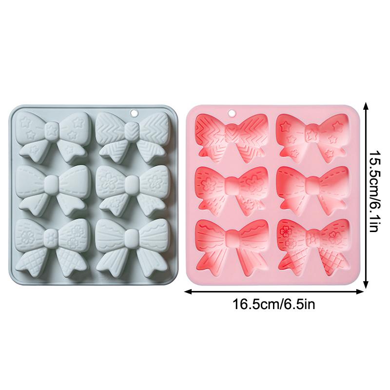 Silikonowa Forma Czekoladowa Kokardka, 6 Komór Mini Kokardki Forma na Cukierki Kokardka Forma na Cake Pop DIY Toppery do Babeczek Dekoracja Ciasta