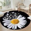 Flower Round Carpet Suitable for Living Rooms Balcony Dormitory Study room Antislip Round Carpet Decorate Offices Perfect Gift for Friends Family