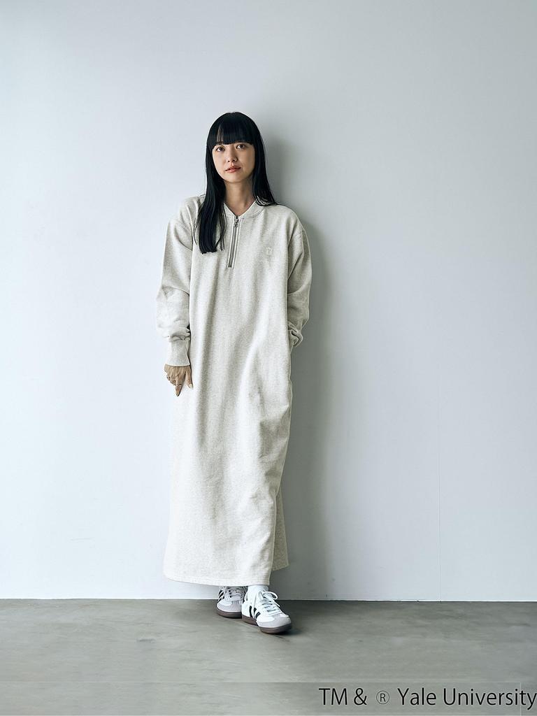 Cohen YALE Custom Logo Print Half-Zip Dress, 76756460370, 1100 LT.GRAY (11), FREE