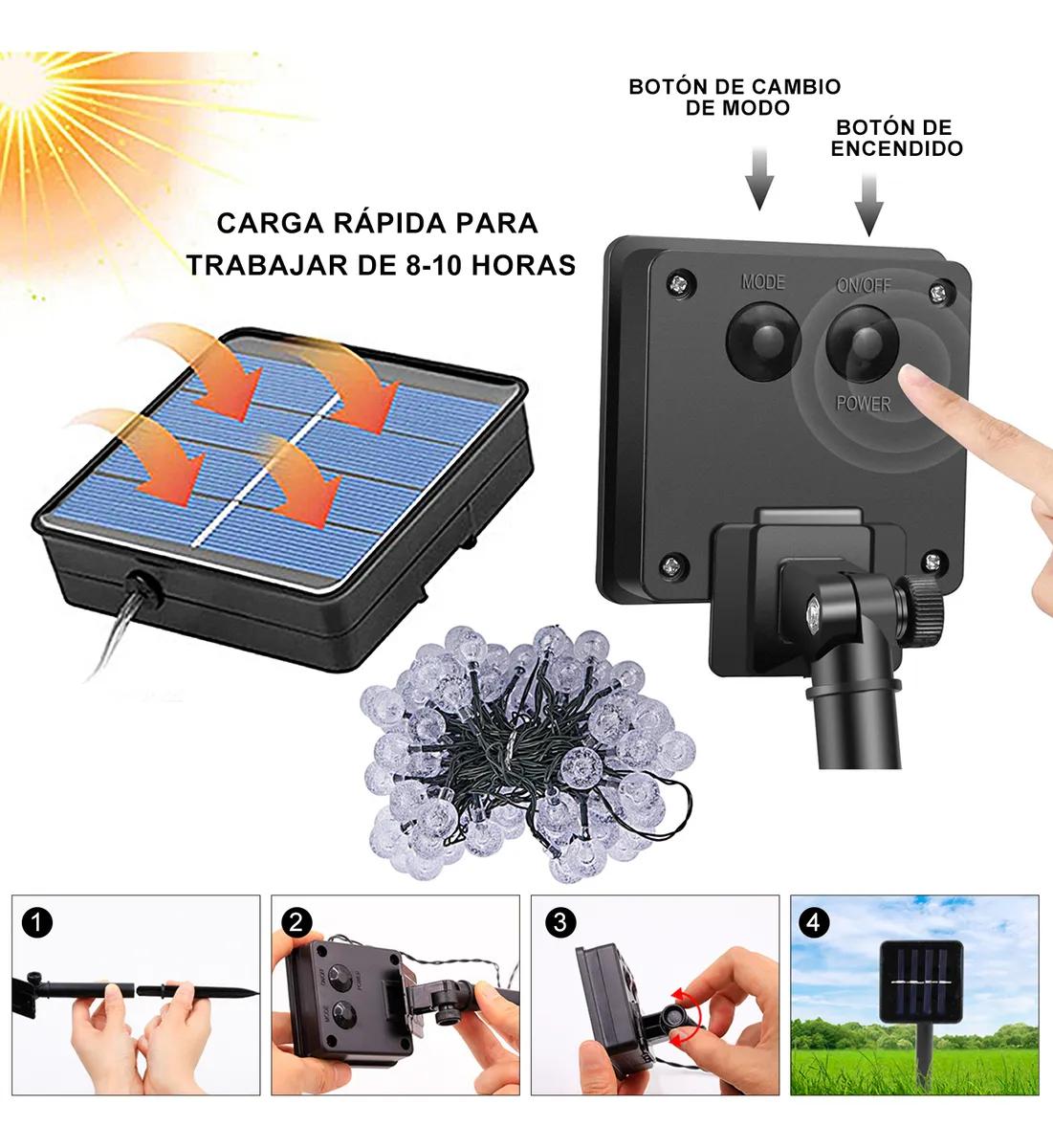 

Outdoor Solar Lights 8 Color Camping Garden Night light Decoration 60 LED Lamp Home Decor for Christmas Tree Decorations синий