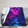 Glowing Geometric Shapes Super Soft Plush Throw Blanket for Students Funny Home Decor Flannel Bedspread Bed Cover