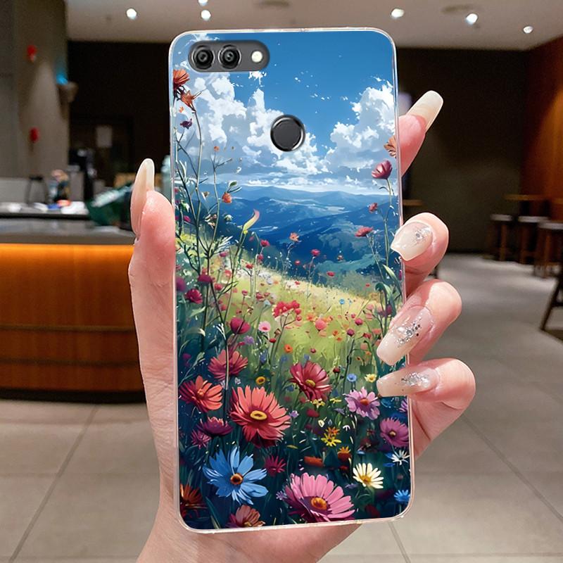 Casing For Huawei Y9 2018 Case Luxury Dragon Cute Cool Boys Girls Transparent Soft Silicone Phone Case Huawei Y9 2018 Back Cover
