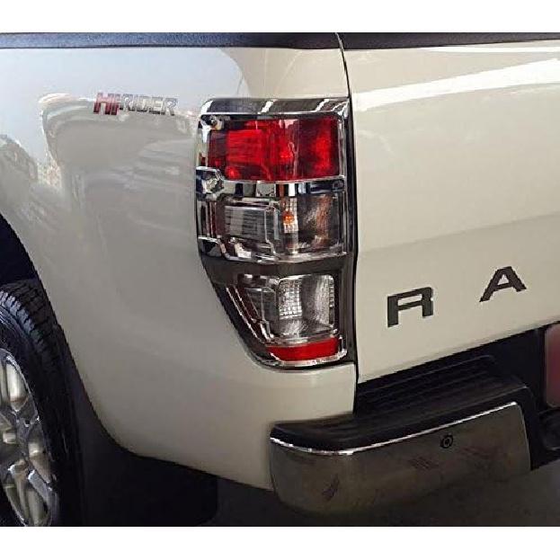 Nicebee 2pcs/set ABS Tail Light Covers Trim Car Styling Rear Lamp Cover for Ford RANGER T6 2012- 2016 (Matte Silver)
