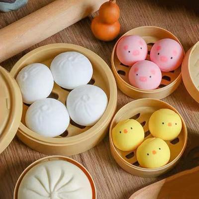 Lustiges Knautsch-Dumpling Kawaii Schwein Küken Panda Dumpling Knautsch-Essen Quetschspielzeug Anti-Stress Fidget Spielzeug Für Kinder Stressball Geschenk
