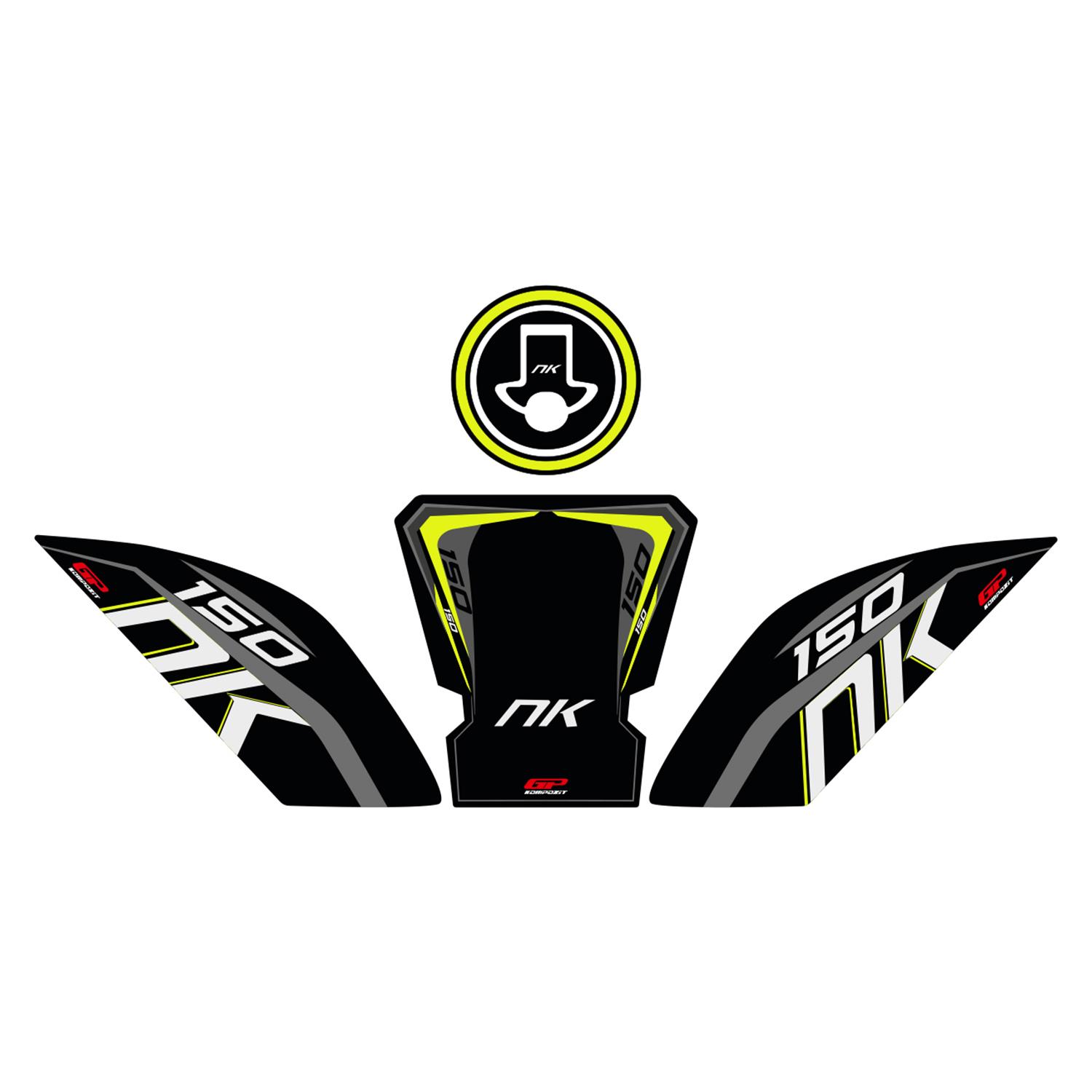 

GP Kompozit CF Moto 150 NK 2016-2022 Uyumlu Tank Pad Seti Siyah-Sarı