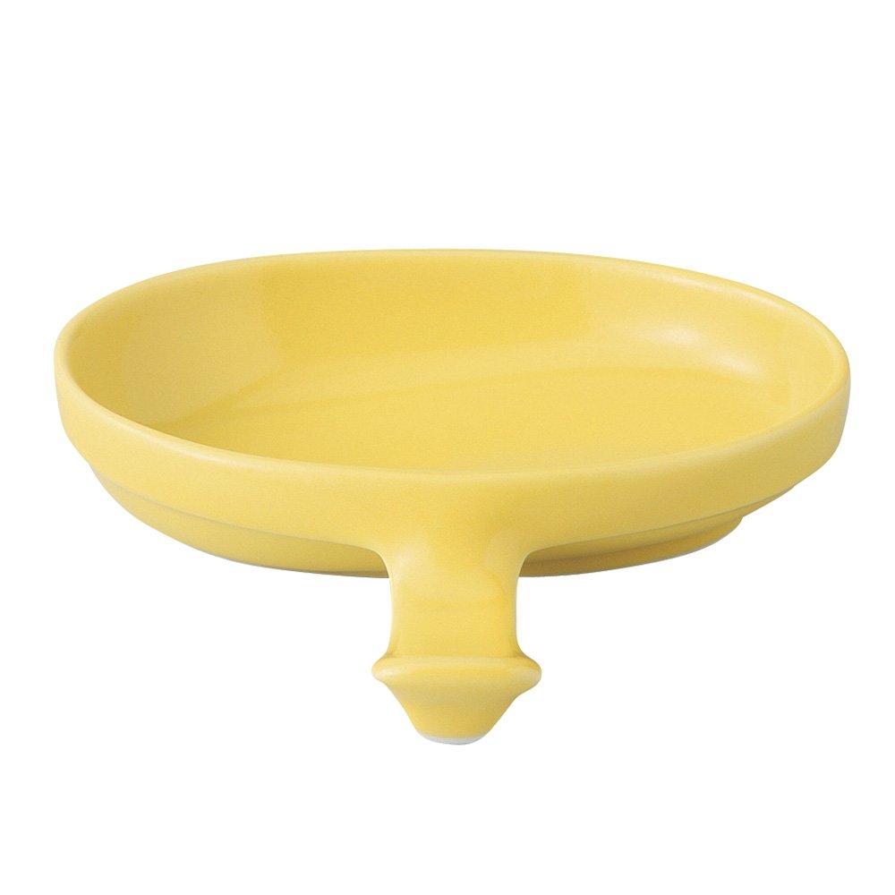 

Hasami ware yellow plate with chopstick rest 14830 low-salt