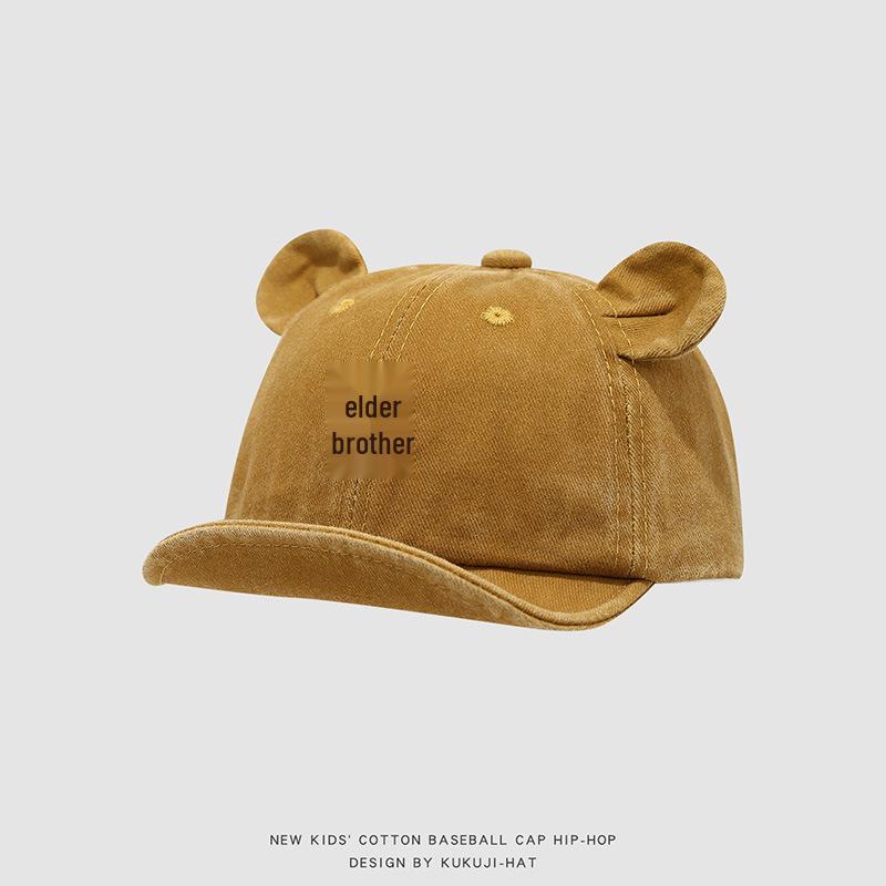 Korean Baby Hat: Spring/Autumn Unisex Toddler Bear Baseball Cap, Cute Soft Brim Duckbill Design