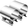 Dianrui 2PCS 2" Butt Joint Stainless Steel Clamp Band,2" Universal Widening Clamp Fit for Exhaust System