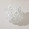 Elegant Pearls Ribbon Bridal Flower Bouquet with Rhinstones Studs for Bride and Bridesmaid Special Occasion Photo Props