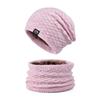 Winter hat, scarf set, women's outdoor cold protection and warmth, knitted hat, fleece ear protector, pullover, wool hat.