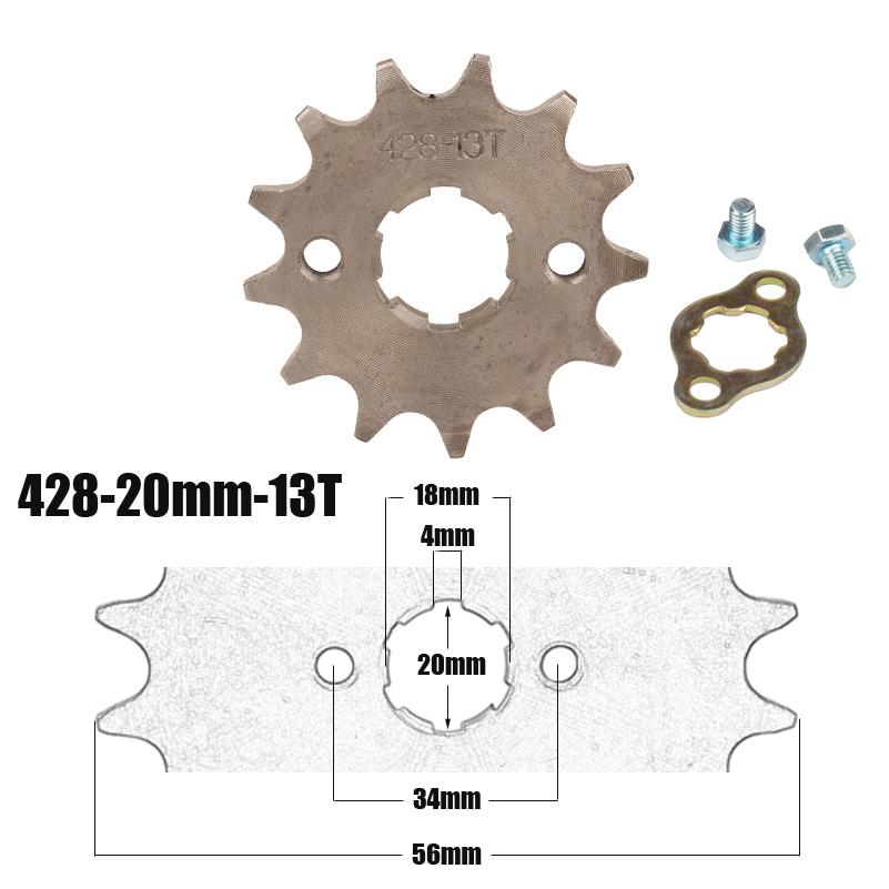428# 20mm 10 11 12 13 14 15 16 17 18 19 T Teeth Front Engine Chain Sprocket For Dirt Pit Bike Monkey ATV Quad Go Kart