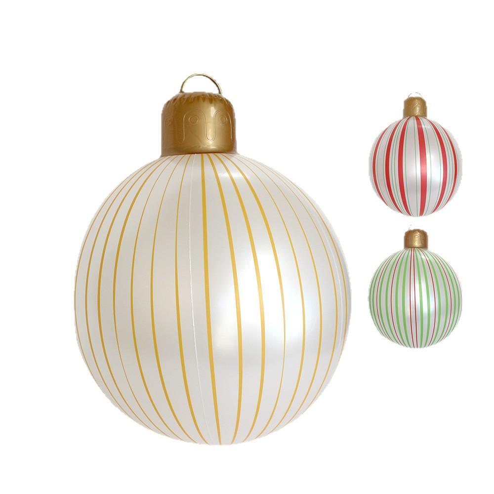 55*40cm Giant Inflatable Christmas Balls PVC Giant Big Large Balls Xmas Tree Decorations Toy Outdoor Xmas Holiday Yard Lawn Balls