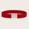 Minimally Heartshaped Designed Buckle Women Casual Elastic Waistband Daily For