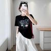 2025 Spring/Summer Plus Size Women's Loose Fit Round Neck Cartoon Print Short Sleeve T-shirt
