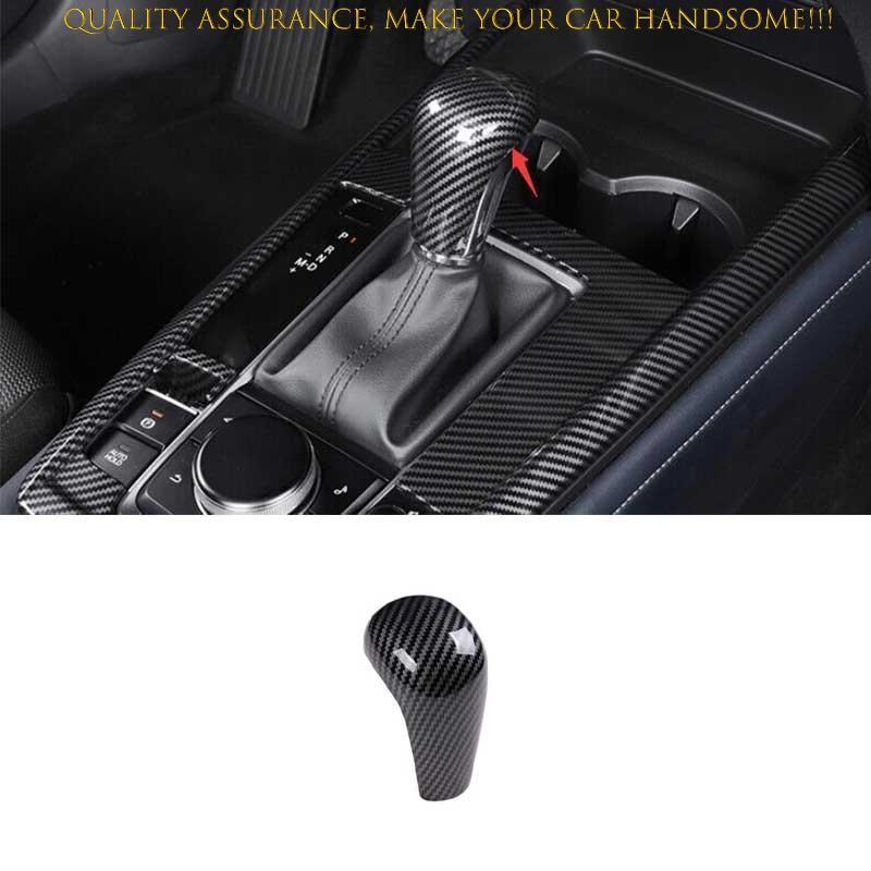 For Mazda CX-30 2020-2023 Carbon Fiber Center Console Gear Shift Knob Head Trim