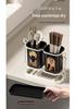 Milk White Kitchen Knife & Cutlery Draining Rack with Chopstick Holder