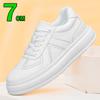 Scarpe Casual da Uomo in Vera Pelle con Rialzo Integrato 7CM Sneakers Traspiranti Comode Scarpe Sportive Rialzanti Bianche