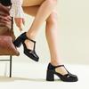 26 Summer New Genuine Leather Sandals for Women, Coarse High Heels, Hollow Single Shoes, Half Roman Sandals