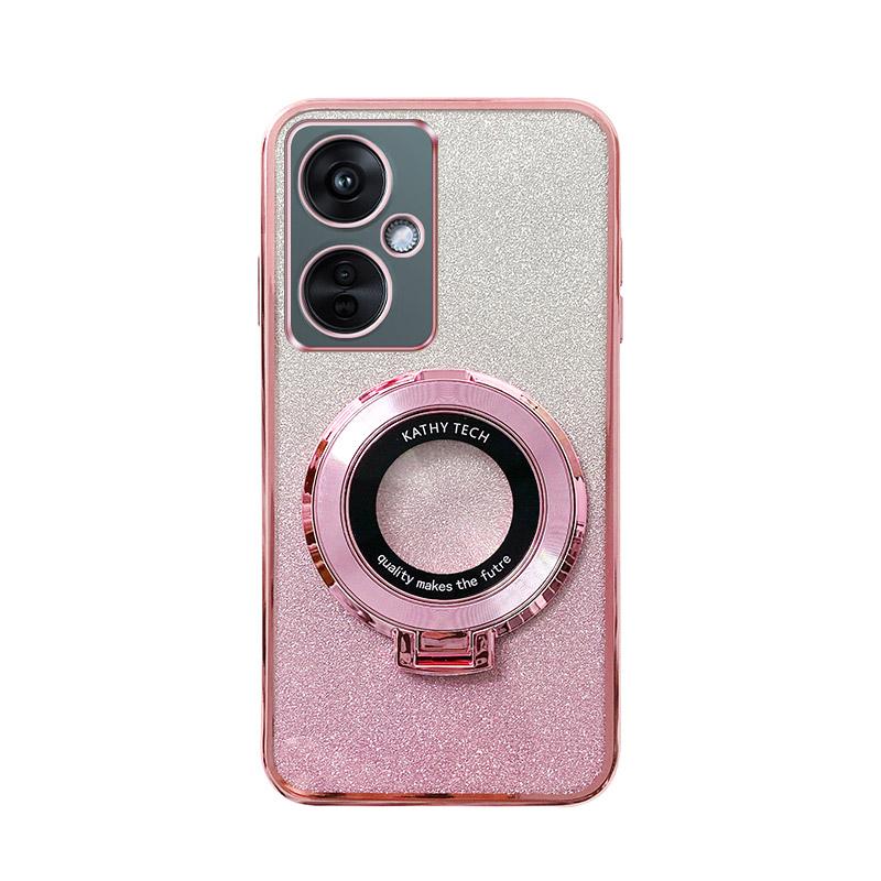 Gradient Glitter CD Ring Stand Phone Case For OnePlus 12 8T 9R 10 11 Pro 11R Nord 3 CE 2 3 Lite  ACE 2V 3V N20 N30 5G Soft Cover