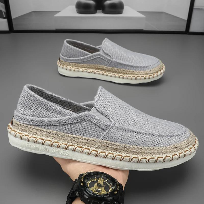 Fisherman's Slip-on Cloth Shoes Men Loafers Summer Slippers Flats Lazy Shoes Size 39-44
