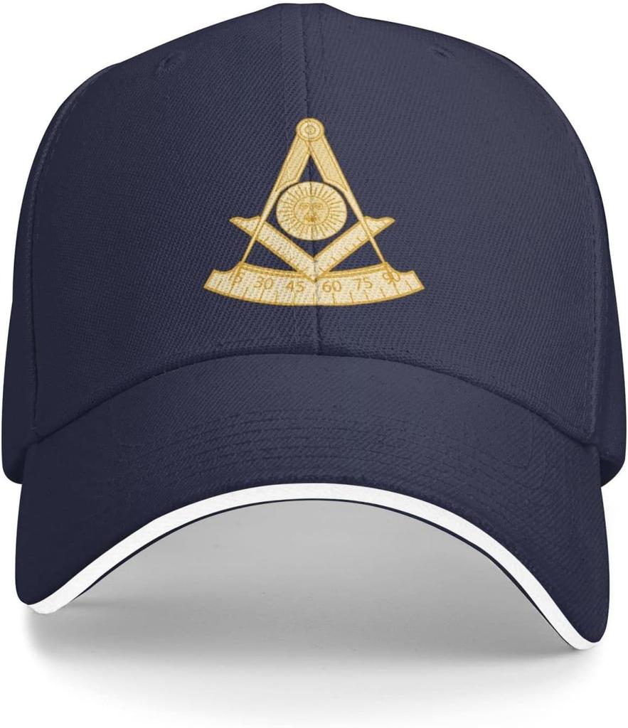 Freemasonry Past Master Jewel Masonic Square Compass Baseball Cap Adjustable Golf Hat Summer Sun Design Casual Dad Hat
