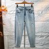 Frühlings-Neues Einfache Jeans 9-Punkt-Hose Herren Stretch Neun-Punkt-Hose Denim Herrenhose