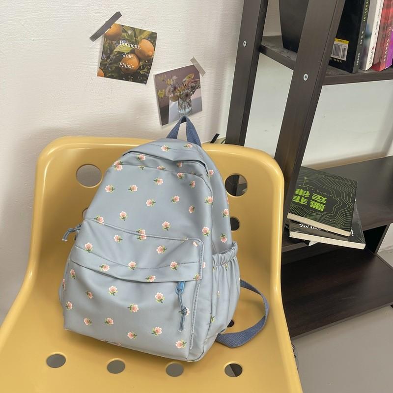 Pattern Simple Flower Student Leisure Backpacks For School And Daily Use