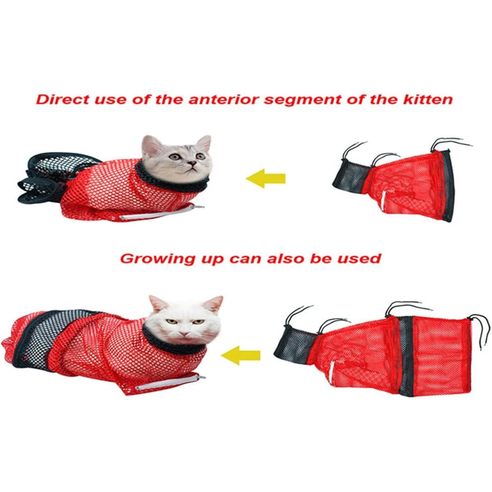 Cat Grooming Bag with AntiBite Safety Design, Mesh Cat Bathing Bag for Nail Trimming and Ear Cleaning