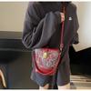 Handbag Women's 2025 Summer New Embroidery Bucket Bag Simple Fashion Messenger Bag