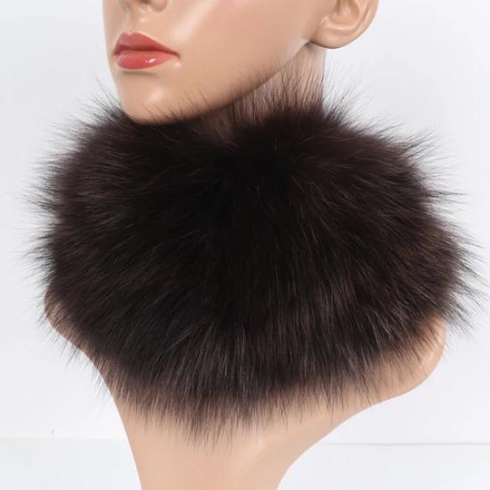Nowy Szalik z Prawdziwego Futra Lisiego Opaski Futrzane Kobiety Zima Szaliki z Futra Lisiego Luksusowy Ocieplacz na Szyję Dobra Elastyczność Naturalne Futrzane Mufki