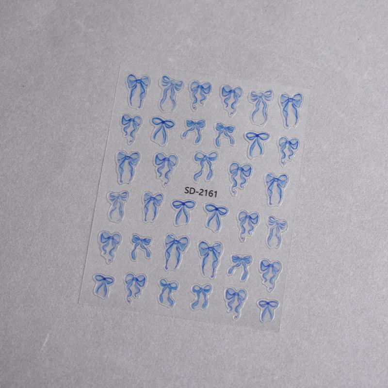 3D Ballet Bow & Ribbon Nail Stickers - DIY Nail Decals & Embossed Ornaments