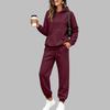 Damen Kapuzenpullover mit Futter und Jogginghose Set Lockerer Fit Lässiger Trainingsanzug
