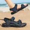 Fashion Men's Casual Summer New Style Genuine Leather Sandals With Non-Slip TPR Outsole Beef Tendon Breathable Beach Shoes