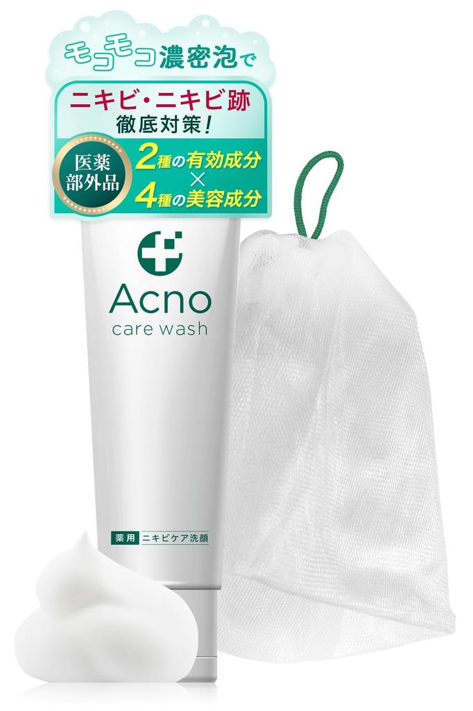 Acne Care Facial Cleanser Foam Medicated Acno Care Wash Face Wash Acne Scar Facial Cleanser Dense Foam Soap 100g X 1 (with Net) Quasi-drug