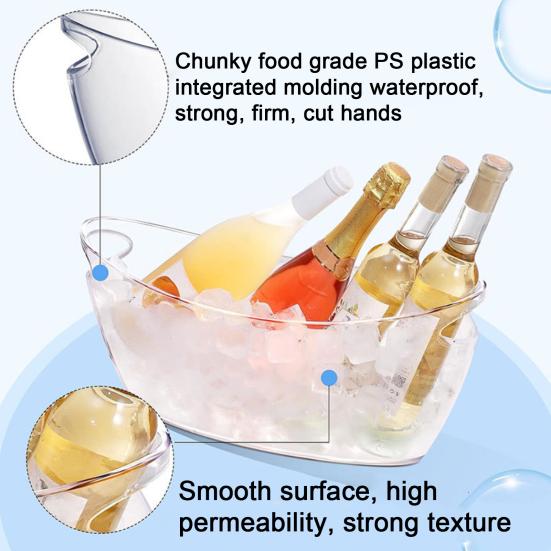 5.5L Ice Wine Barrel for Parties Transparent Champagne Beverage Bucket with Scoop Easy to Clean Drinks Buckets