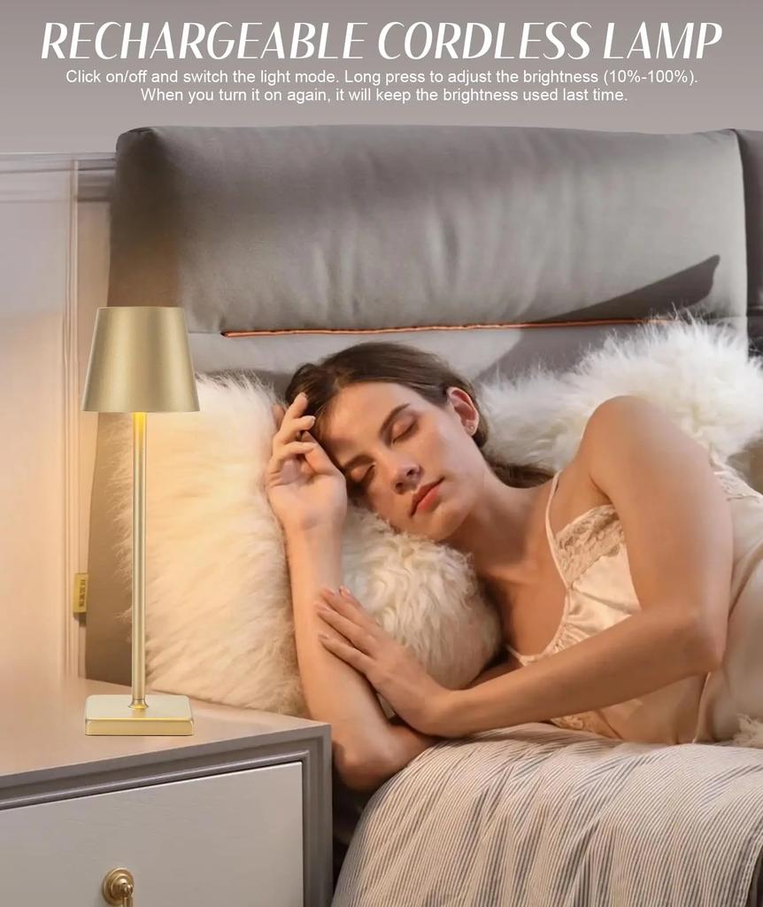 2-in-1 Table Lamp Wireless Wine Bottle Lamp Charging Touch Control Mood Light Dimming LED Table Lamp Bar Hotel Cafe Night Light