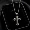 Punk Retro Men's Classic Carved Totem Cross Stainless Steel Pendant